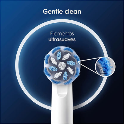 Oral-B Pro Sensitive Clean Cabeças de Reposição ORIGINAIS para Escova de Dentes Elétrica Oral B Pro, Pacote de 10 Reposições, Filamentos Ultramacios, Preto (Tamanho Caixa de Correio)