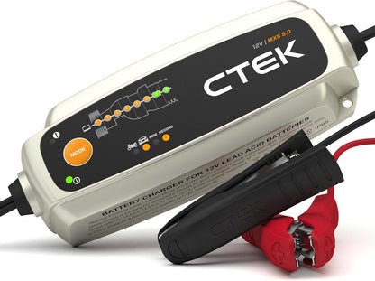 CTEK MXS 5.0, carregador de bateria 12 V 5 A com compensação de temperatura incorporada, carregador de bateria de carro e moto, carregador inteligente de baterias, mantenedor de bateria com opção de