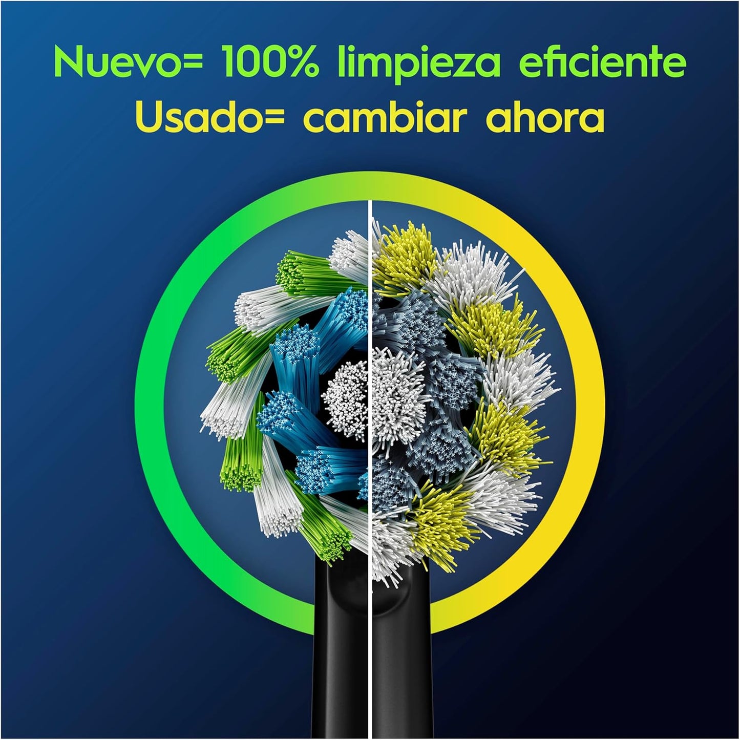 Oral-B Pro CrossAction Cabeças de Substituição ORIGINAIS para Escova de Dentes Elétrica Oral B Pro, Pack de 10 Reposições Com Indicador de Uso, Preto (Tamanho Buzón)