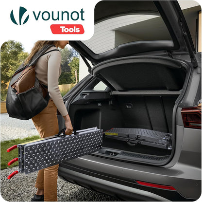 VOUNOT® Rampa de Carga Dobrável 400 kg Máx. de Capacidade, Rampa de Acesso com Trilho