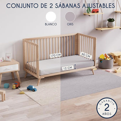 Dreamzie Lençol de baixo de algodão, com elástico | Elástico · Com borracha em todo o contorno · Certificado Oeko-Tex