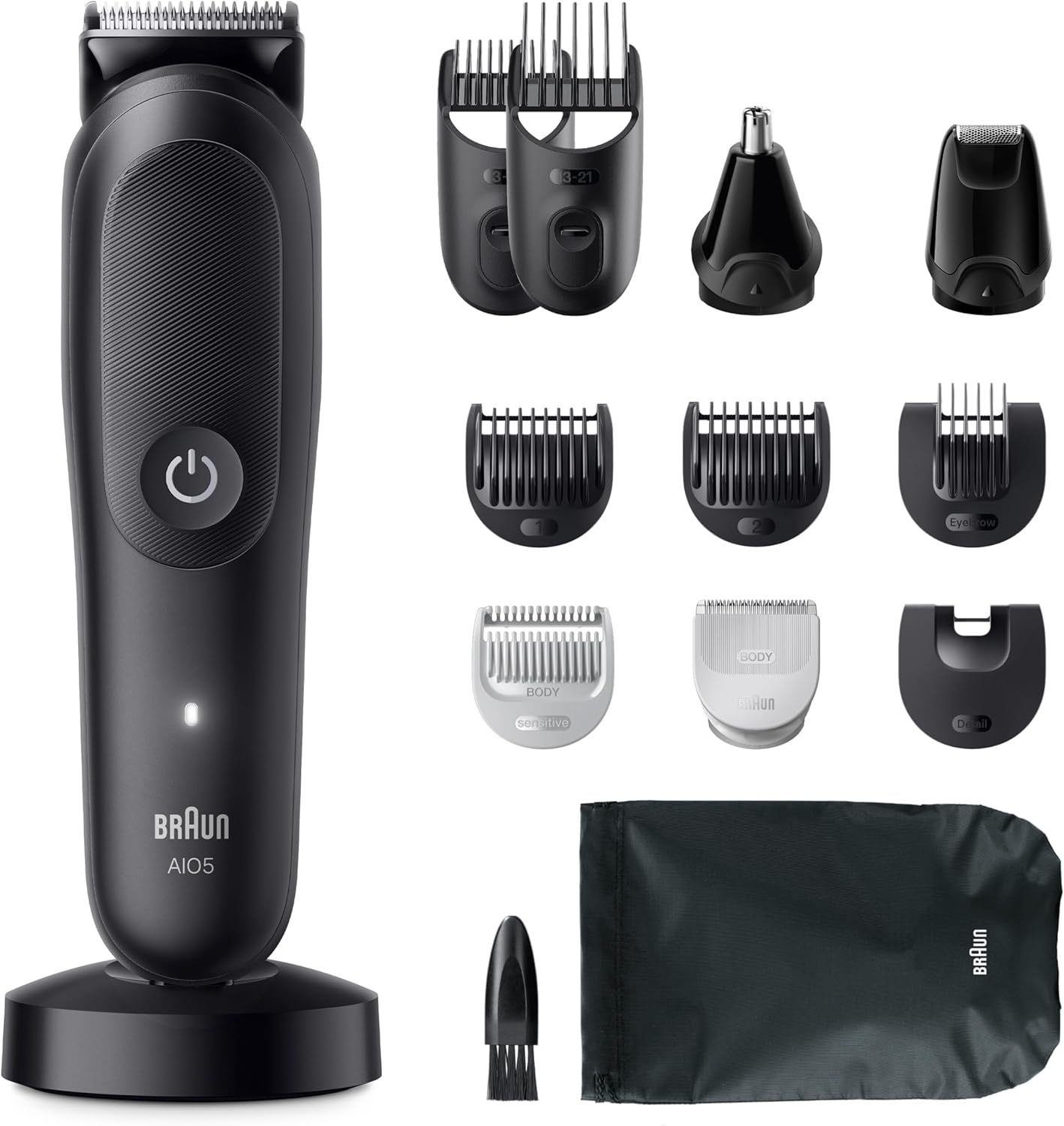 Braun Recortador Tudo em Um Série 5 AIO5565, Kit de Estilo 13em1 Para