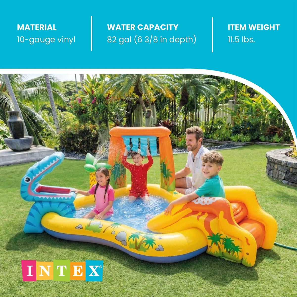 NTEX Centro de Jogos Insuflável Dinossauro 249x191x109 cm 272l (57444)