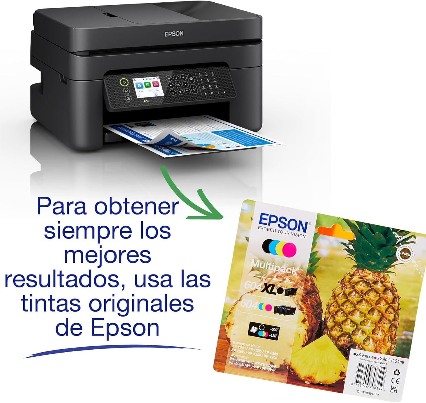 Impressora a jato de tinta multifuncional WorkForce WF-2950DWF A4 com conectividade sem fios