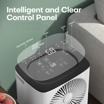 CONOPU Deshumidificador 12 l/dia, drenagem contínua, desumidificação automática, modo de sono, temporizador de 24 horas, desumidificadores baixo consumo, proporcionando uma experiência confortável e seca