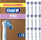 Oral-B Pro Sensitive Clean Peças sobresselentes originais para escova de dentes elétrica, conjunto de 12 cabeças, branco, originais (tamanho da caixa de correio)