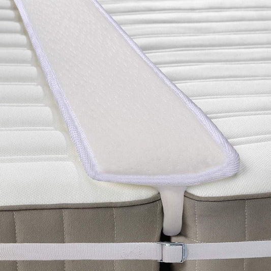 Conector de colchão Qucover Bed Bridge Pad, conversor de tamanho duplo para king size - enchimento instantâneo de espuma hipoalergênica para espaços entre camas, 74 x 5 x 3 polegadas + cinto fixo de 33 pés para hóspedes que ficam em reuniões familiares