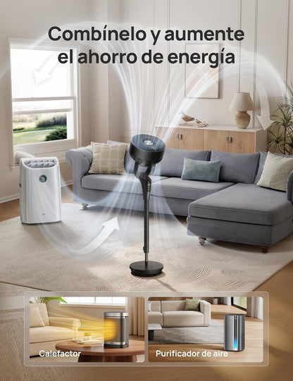 Dreo Ventoinha de mesa inteligente, 28 dB, diâmetro de 18 cm, 4 velocidades, 5 modos, temporizador 12h, oscilação 120° 90