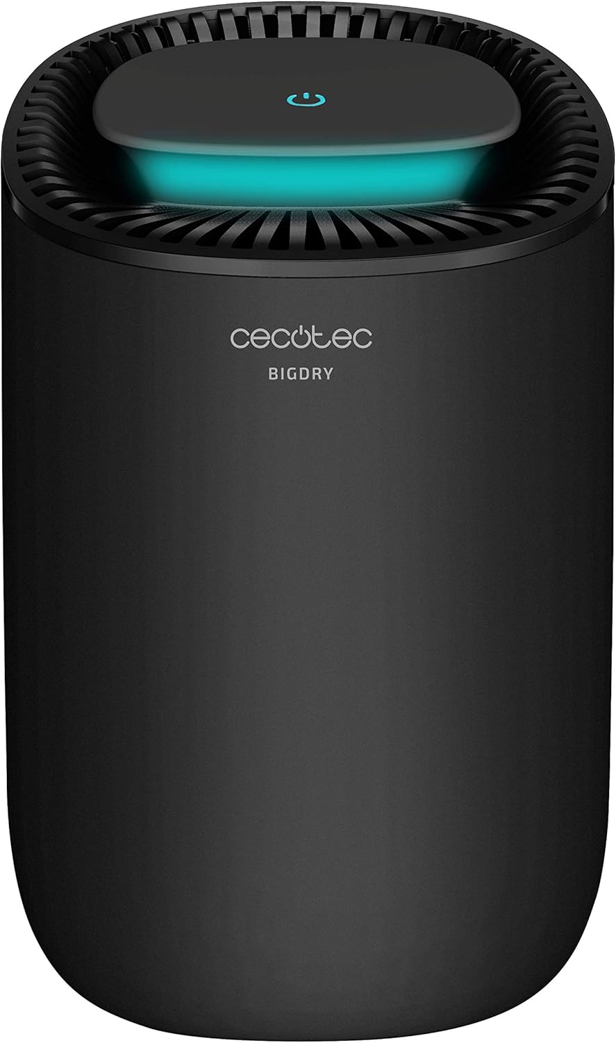 Cecotec Deshumidificador elétrico silencioso BigDry 2000 Light Black. 23W, baixo consumo, 300 ml/dia, depósito removível de 0,6 litros, cobertura até 15 m2, preto