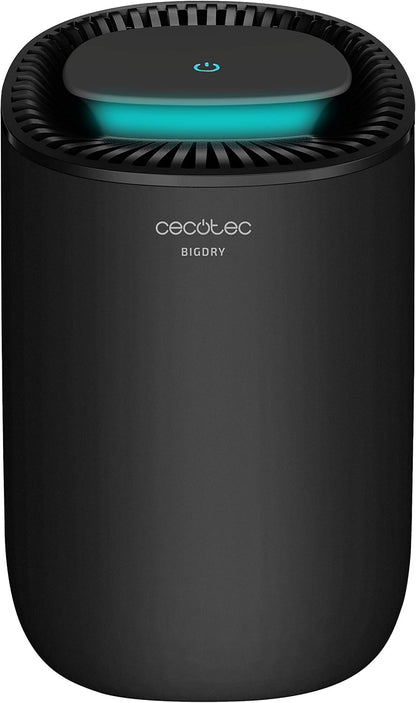 Cecotec Deshumidificador elétrico silencioso BigDry 2000 Light Black. 23W, baixo consumo, 300 ml/dia, depósito removível de 0,6 litros, cobertura até 15 m2, preto