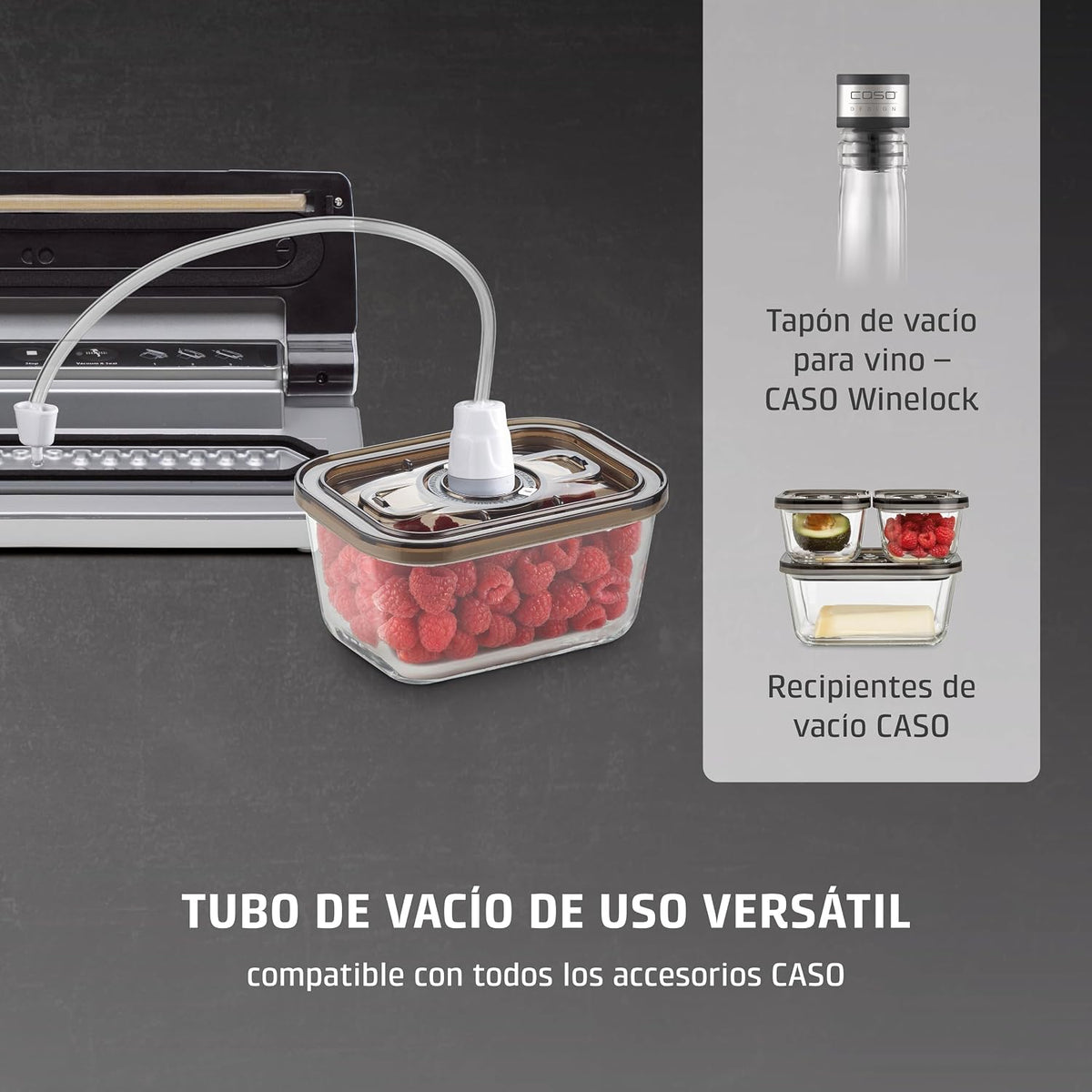 CASO VC 10 - Embaladora a vácuo doméstica compacta - máquina a vácuo de alimentos - costura de soldagem de 30 cm de comprimento e estável - Aplicação gratuita Food Manager - prateado