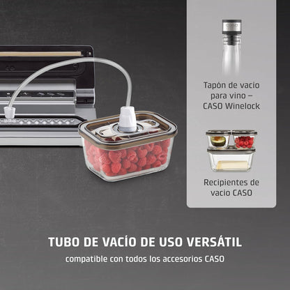 CASO VC 10 - Embaladora a vácuo doméstica compacta - máquina a vácuo de alimentos - costura de soldagem de 30 cm de comprimento e estável - Aplicação gratuita Food Manager - prateado