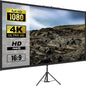 VEVOR Pantalla para Proyector 100" 16:9 4K HD con Trípode Altura Ajustable 200-250 cm Portátil 227x127 cm para Cine en Casa Presentación, Negro