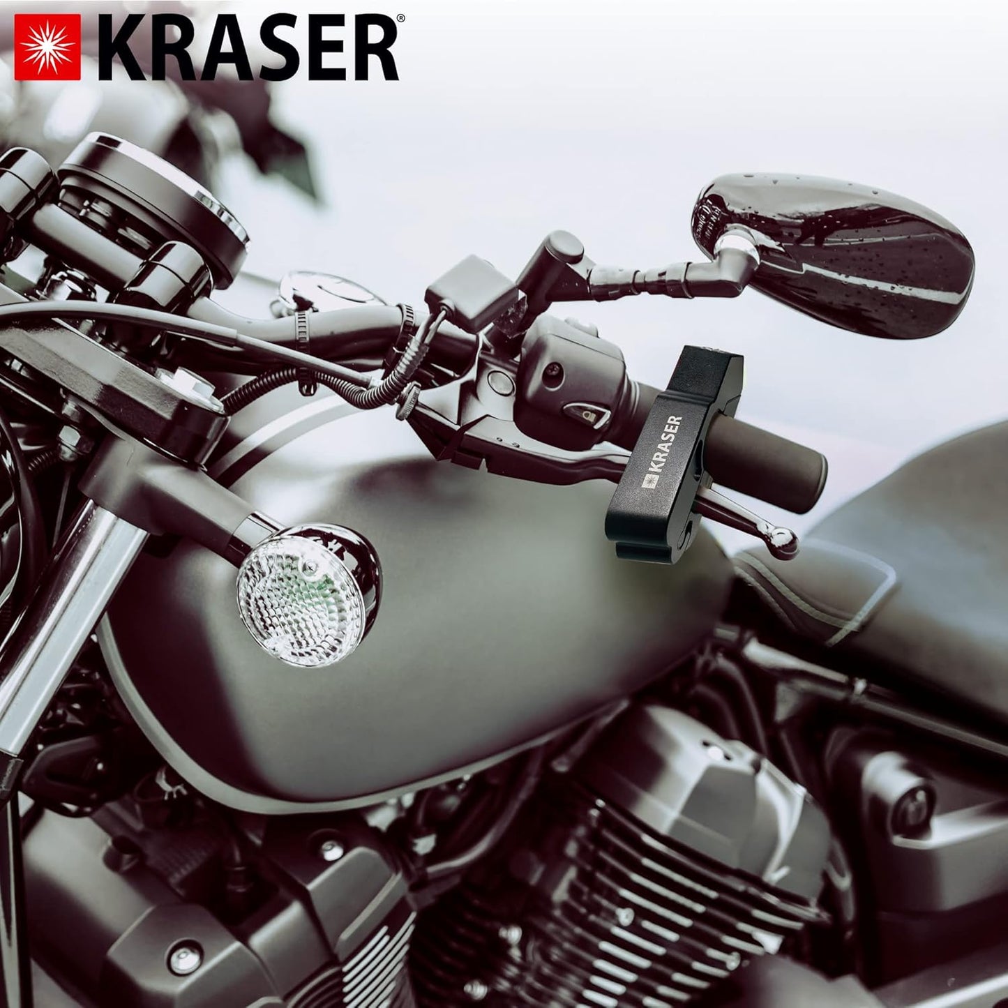 KRASER KR720B Cadeado mota travão guiador, bloqueio rápido click, fechadura de segurança anti-perfuração, bloqueio anti-roubo bloqueio manípulo acelerador travão embraiagem universal Scooter Quad