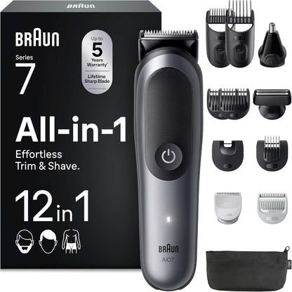 Braun Recortadora Todo En Uno Series 7 AIO7545, Kit de Estilo 12em1