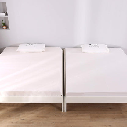Conector de colchão Qucover Bed Bridge Pad, conversor de tamanho duplo para king size - enchimento instantâneo de espuma hipoalergênica para espaços entre camas, 74 x 5 x 3 polegadas + cinto fixo de 33 pés para hóspedes que ficam em reuniões familiares