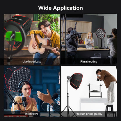 SMALLRIG RA-D60 Softbox Parabólico, Softbox de libertação rápida de 23,6" com bolsa de transporte, compatível com luz de vídeo SMALLRIG RC 60B COB - 4682