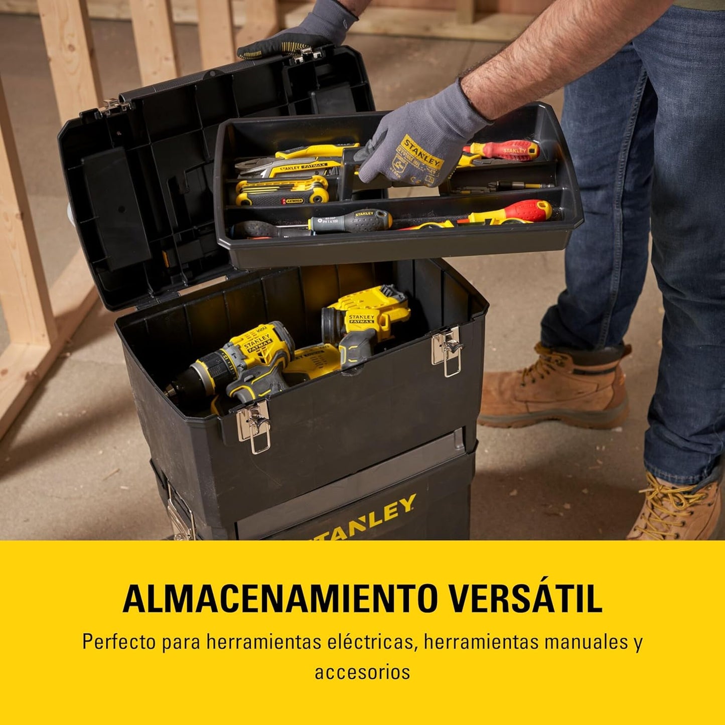 STANLEY Mobile Work Centre Toolbox, oficina rolante 2 em 1