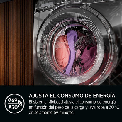 AEG Máquina de lavar roupa de carga frontal de 8 kg,