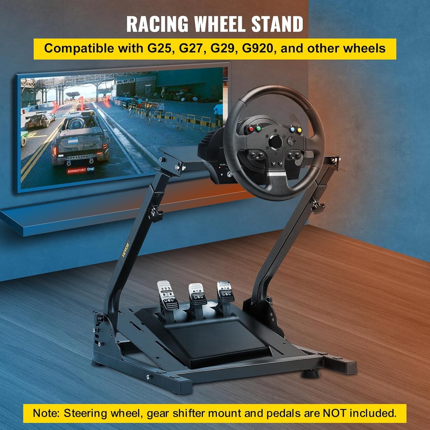 VEVOR Suporte para volante 61 x 45 x 58 - 77 cm, universal dobrável G25 G27 G29 e G920 Wheel Stand Pro, compatível com Logitech [Video Game] preto (YXZG29YXARTZDZ001V0)