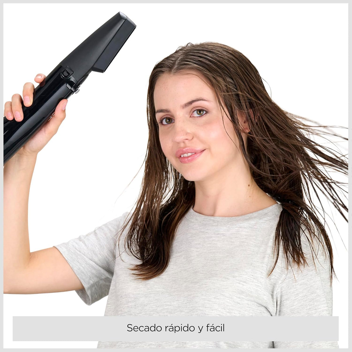 BaByliss Secador, Alisador e Styler - Escova rotativa de ar, Styler iônico com 4 acessórios, Escova Volumizadora, Escova Secador de cabelo, Preto, AS200E