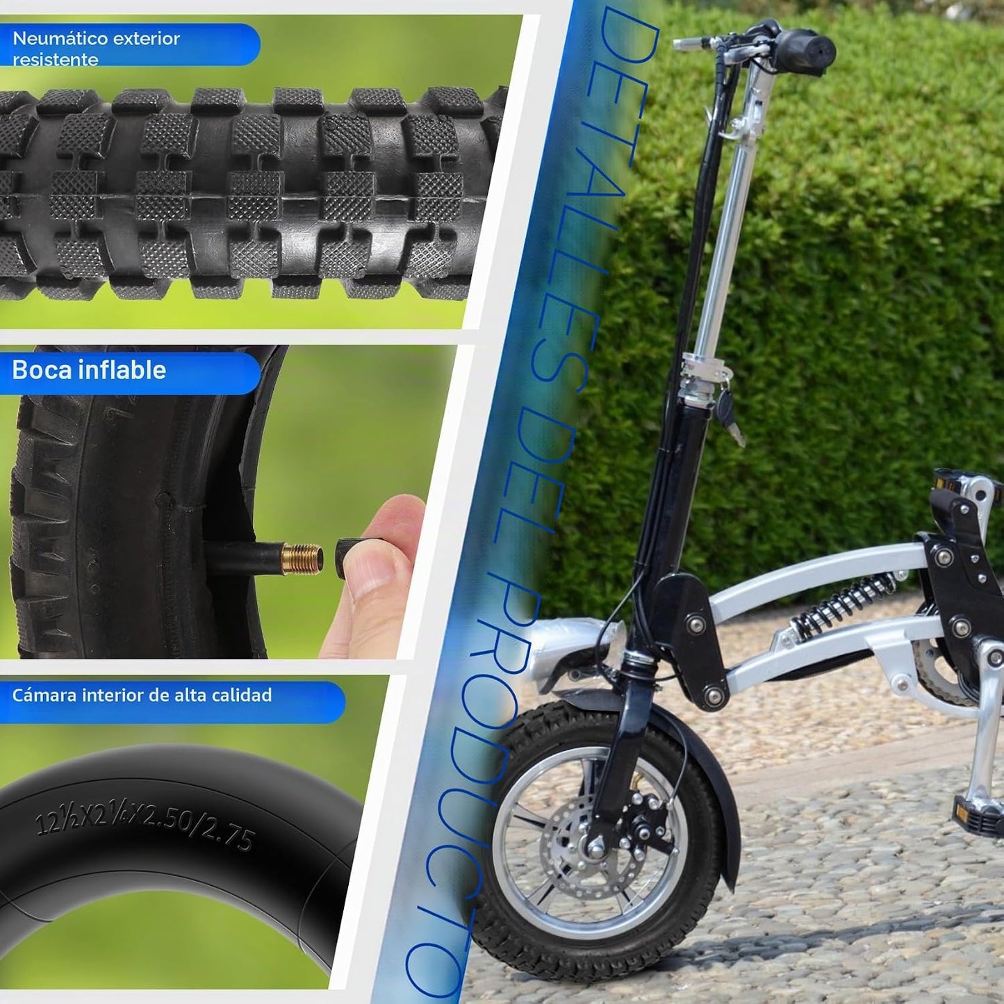 Jevina Pneus 1/2 x 2,75 + tubo para 49 cc, sujos, MX350 MX400, 12 polegadas