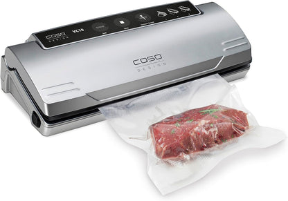 CASO VC 10 - Embaladora a vácuo doméstica compacta - máquina a vácuo de alimentos - costura de soldagem de 30 cm de comprimento e estável - Aplicação gratuita Food Manager - prateado