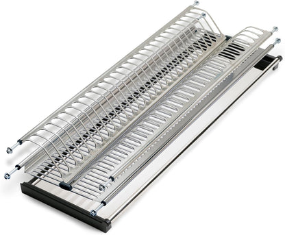 EMUCA - Escorredor de pratos para módulos altos Drynox, escorredor de pratos e copos para móveis de cozinha, largura interna do módulo 635-685 mm, aço, cromado