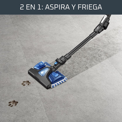 Rowenta Xforce Flex 9.60 Aqua RH20C2 – Aspiradora escoba sem fio de 250 W de potência, aspira e lava, função 4 em 1, chão, sofá, parede, tecnologia Flex, inclui acessórios