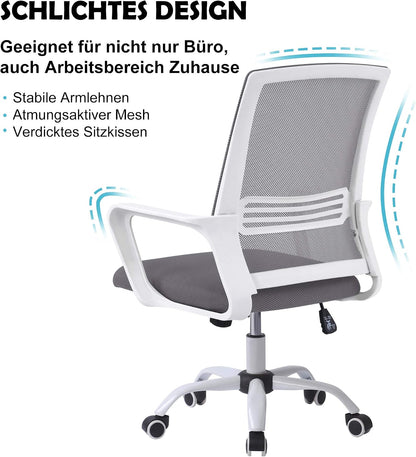 Cadeira de escritório ergonómica com altura regulável, com função de balanço