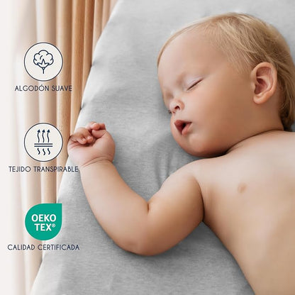 Dreamzie Lençol de baixo de algodão, com elástico | Elástico · Com borracha em todo o contorno · Certificado Oeko-Tex