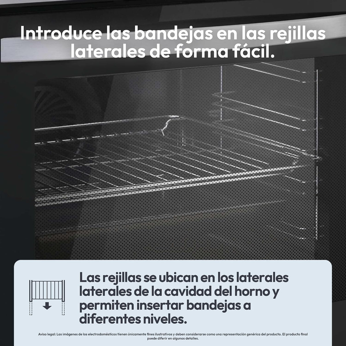 Candy FIDCP X625 L, Forno Multifuncional, 70L, Bandeja e Grade, Limpeza Aquactiva, Convecção + Ventilador radial, 8 Funções, Display Timer Touch, Comandos Push&Pull, Porta 2 Vidros, Inox e Preto [Classe energética A+]