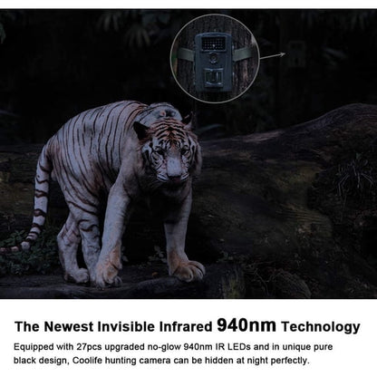 Câmera de trilha CooLife 1080P 16MP Câmera de caça - Velocidade de gatilho 0,2s Ângulo 90° Visão noturna 65 pés - IP66 à prova d'água - Com cartão de 32 GB