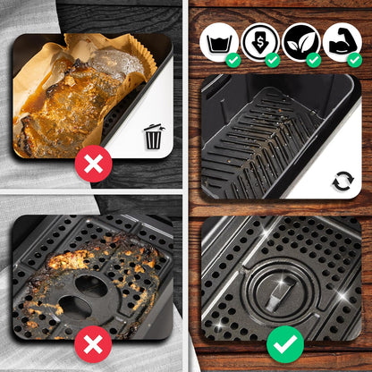 Pack de 2 Formas de Silicone Reutilizáveis para Air Fryer Duronic AFL1 – Antiaderentes