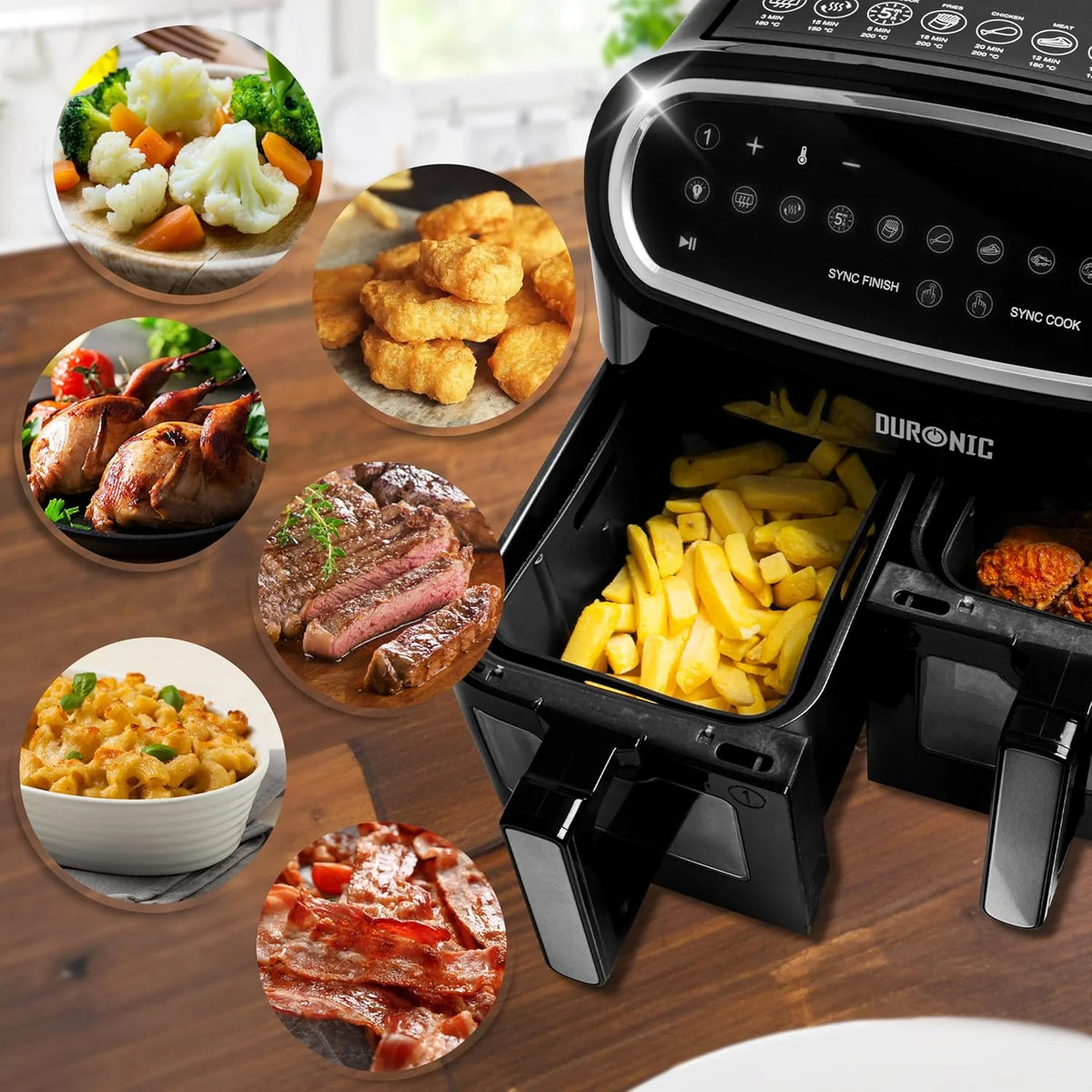 Pack de 2 Formas de Silicone Reutilizáveis para Air Fryer Duronic AFL1 – Antiaderentes