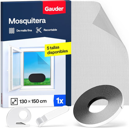 GAUDER Rede mosquiteira para janela, rede anti-insetos com fecho de gancho e laço,