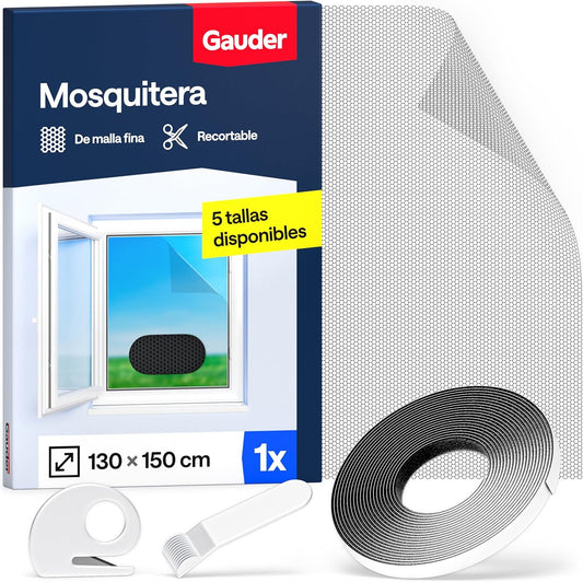 GAUDER Rede mosquiteira para janela, rede anti-insetos com fecho de gancho e laço,