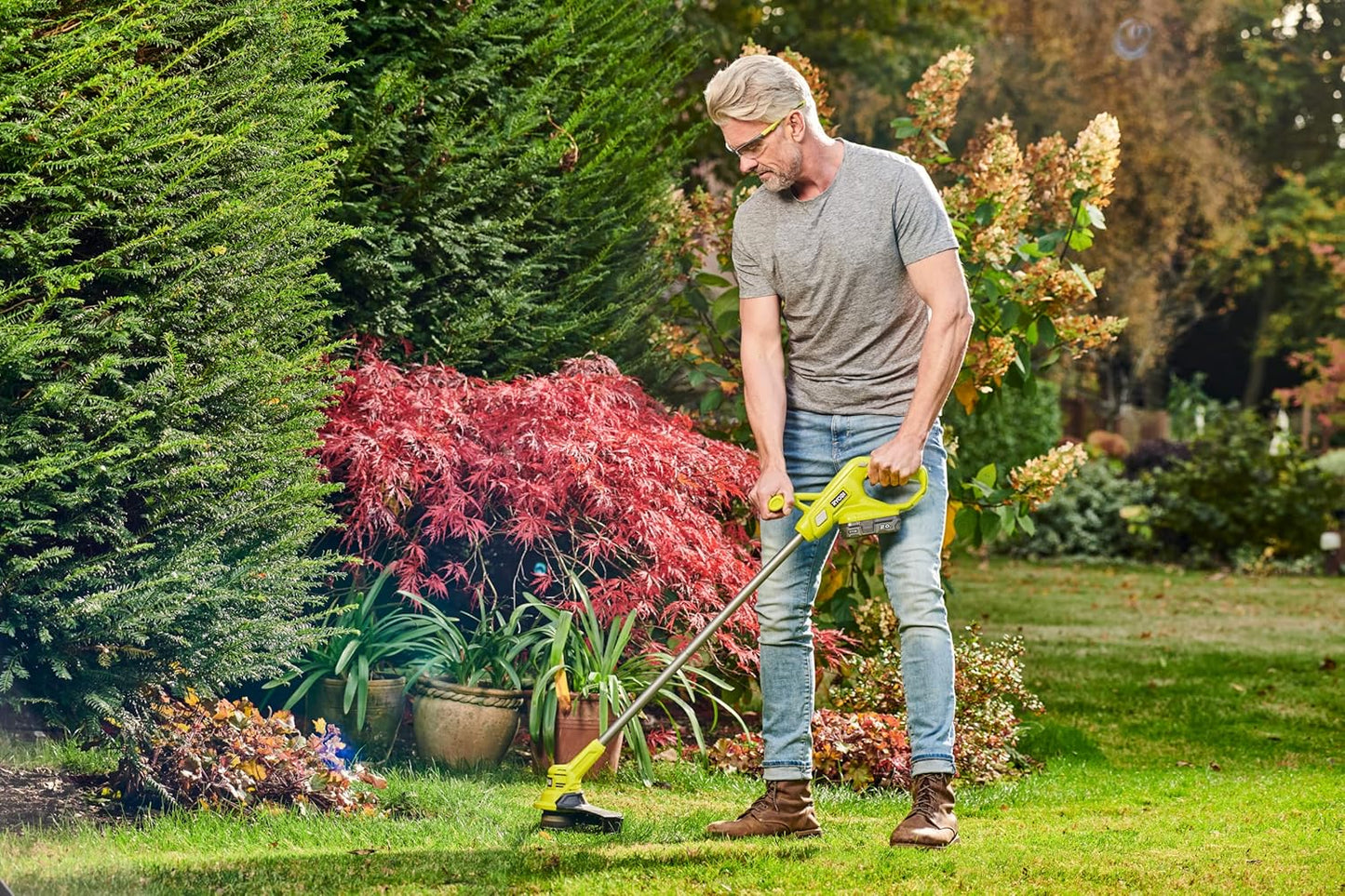 RYOBI - Corta-vidros 18 V One - Ø de corte 23 cm - Ø fio 1 x 1,6 mm