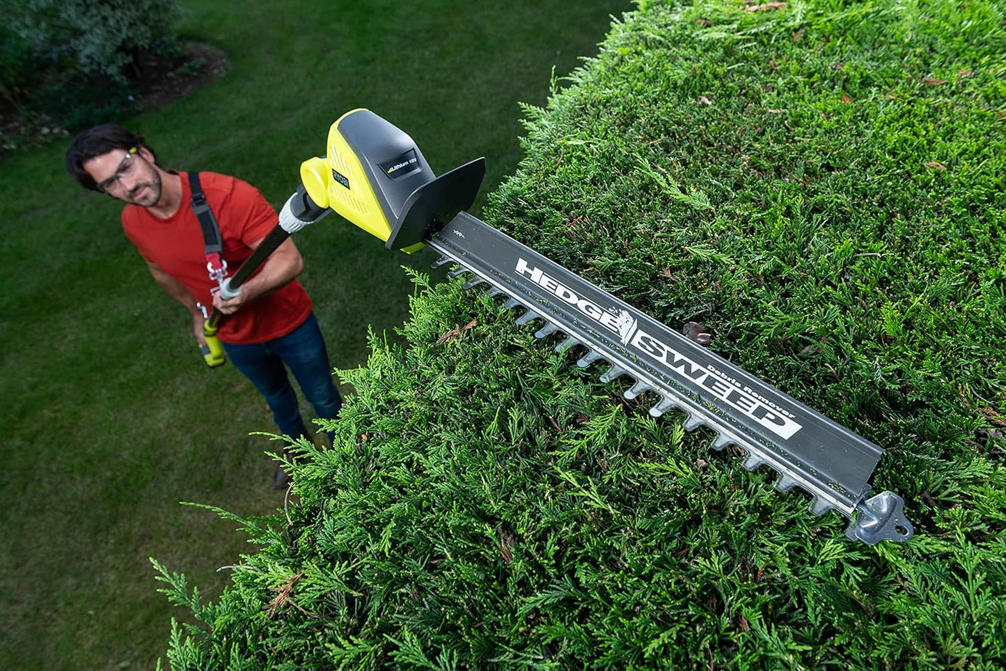 RYOBI - Corta-sebes sem fios com haste 18V One+ - Lâminas de 45cm