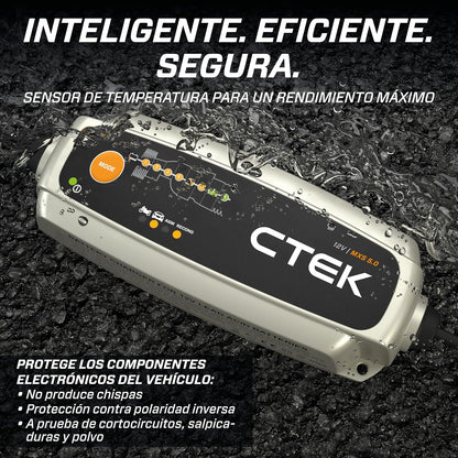 CTEK MXS 5.0, carregador de bateria 12 V 5 A com compensação de temperatura incorporada, carregador de bateria de carro e moto, carregador inteligente de baterias, mantenedor de bateria com opção de
