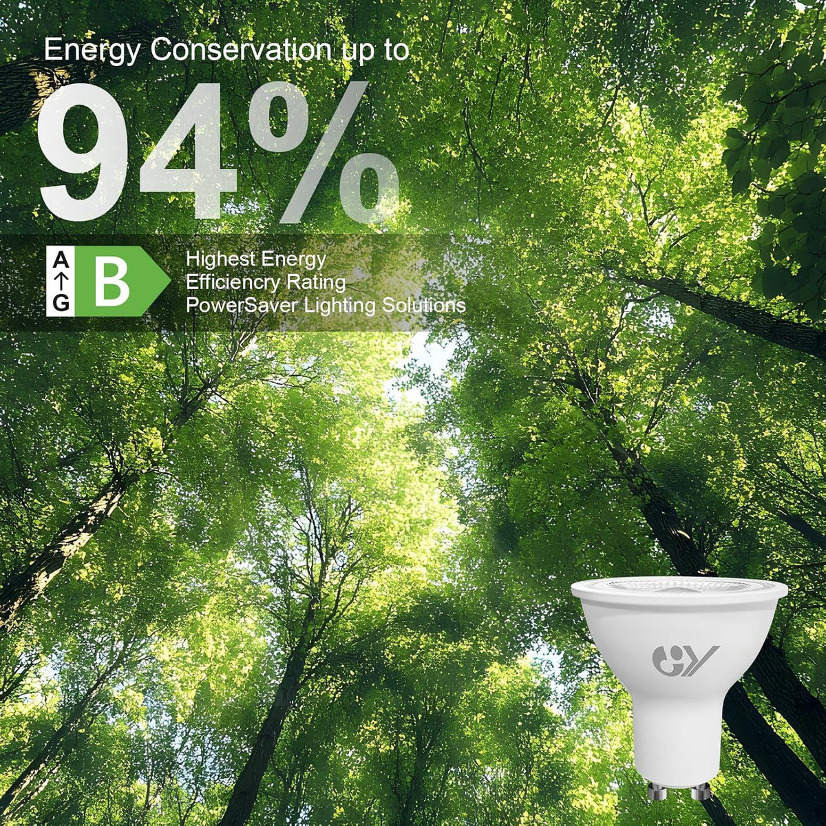 GY 4,9W Lâmpada GU10 LED 4000K Branco Neutro 790LM (Equivalente a 80W), Não Regulável, Ângulo de Feixe de 110 Graus - Lâmpada de Baixo Consumo Classe B, Lâmpadas LED GU10 Sem Piscadas, Pacote de 5