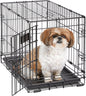 MidWest Homes for Pets ICrate Gaiola dobrável de 59 cm para cães XS, uma única porta com painel divisor, bandeja à prova de fugas e fechos seguros, de arame de metal, portátil e fácil de montar