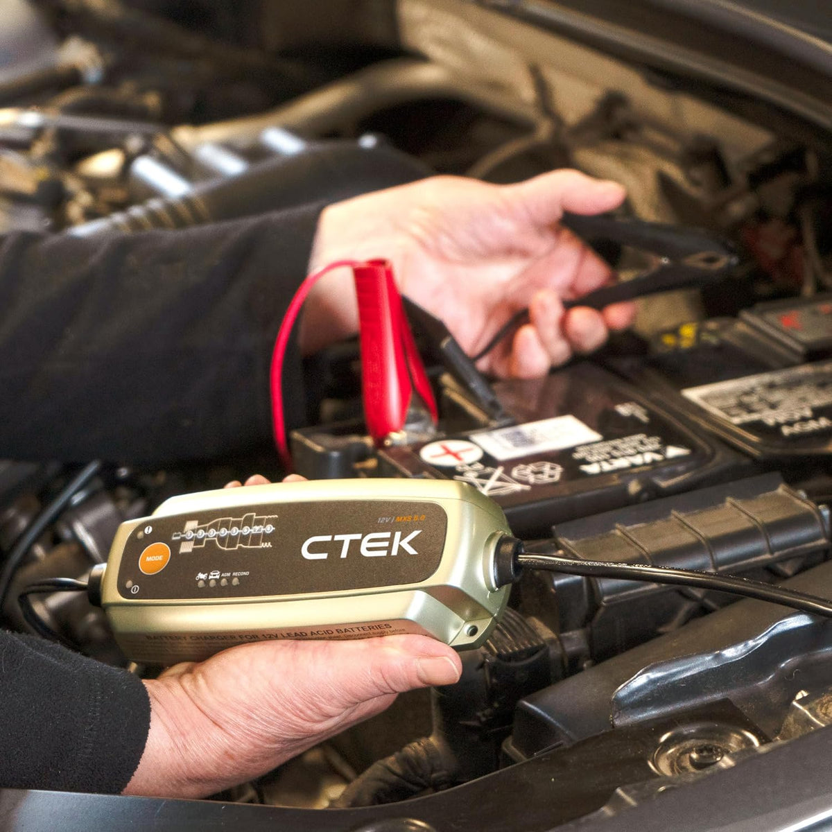 CTEK MXS 5.0, carregador de bateria 12 V 5 A com compensação de temperatura incorporada, carregador de bateria de carro e moto, carregador inteligente de baterias, mantenedor de bateria com opção de