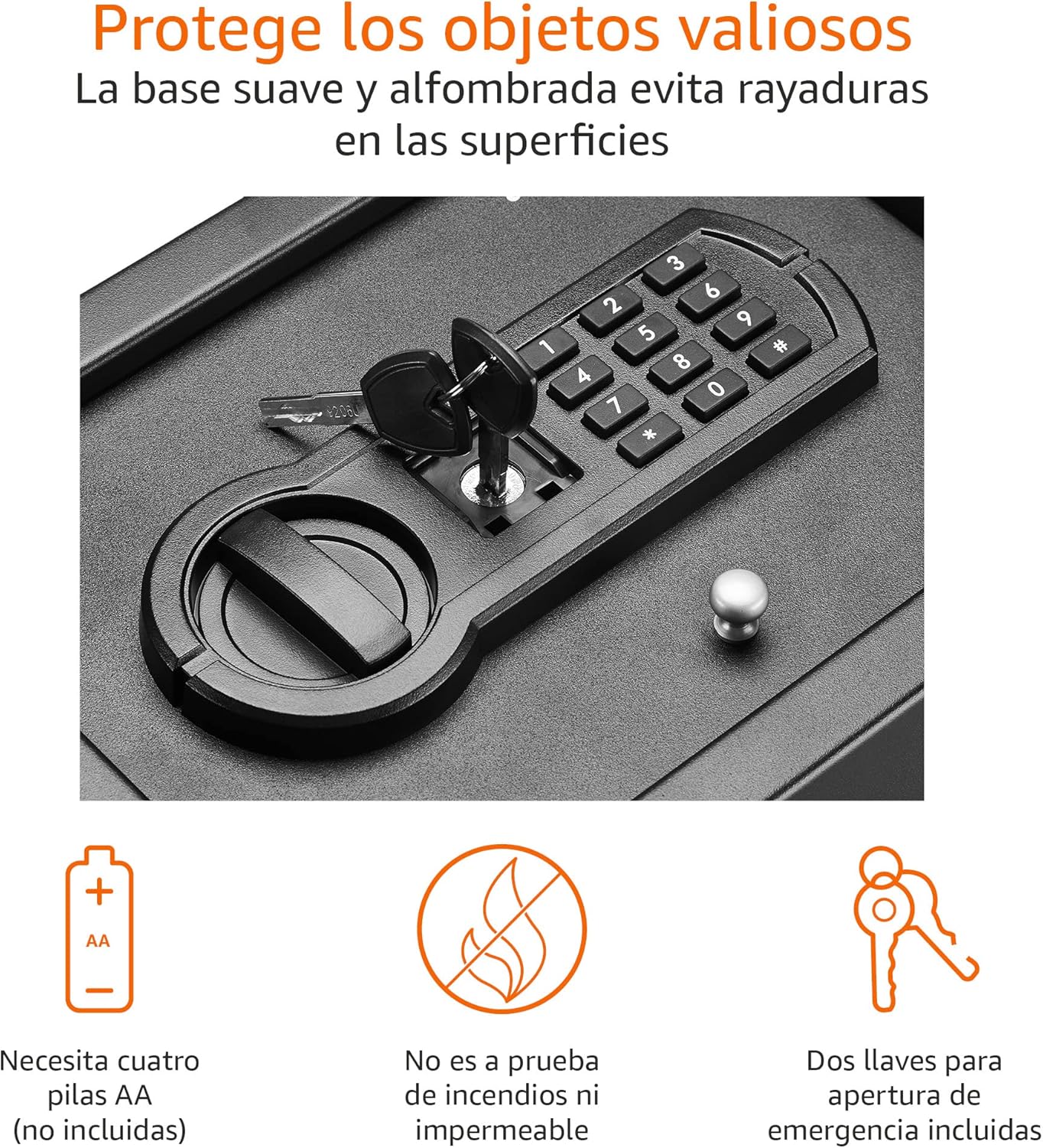Amazon Basics Caixa de segurança de secretária, pequena e fina