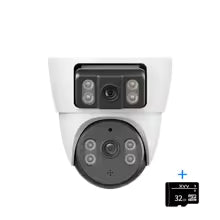 Câmera de Segurança Xiaovv 4MP WiFi com Lente Dupla, Visão Noturna 360 Graus PTZ, Sem Fio para Uso Interno