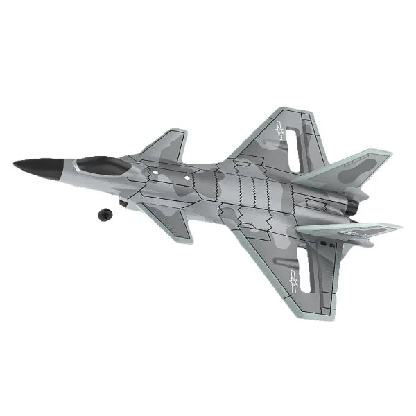 2,4 GHz 4 canais RC J-20 de avião de combate modelo BM20, modelo de avião de espuma EPP com superfícies fixas (cinza/2 baterias)