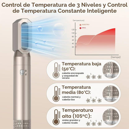Escova secador de cabelo 5 em 1, Air Styler Set 1000 W, escova de ar quente multifunções, modelador de cabelo com ondulação 3 temperaturas, tecnologia Ion, escova alisadora para volume, lisa e seca