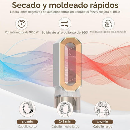 Escova secador de cabelo 5 em 1, Air Styler Set 1000 W, escova de ar quente multifunções, modelador de cabelo com ondulação 3 temperaturas, tecnologia Ion, escova alisadora para volume, lisa e seca