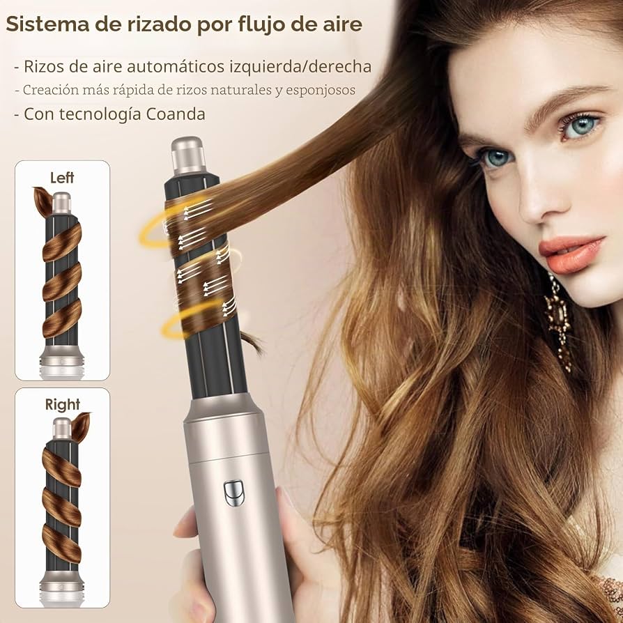Escova secador de cabelo 5 em 1, Air Styler Set 1000 W, escova de ar quente multifunções, modelador de cabelo com ondulação 3 temperaturas, tecnologia Ion, escova alisadora para volume, lisa e seca