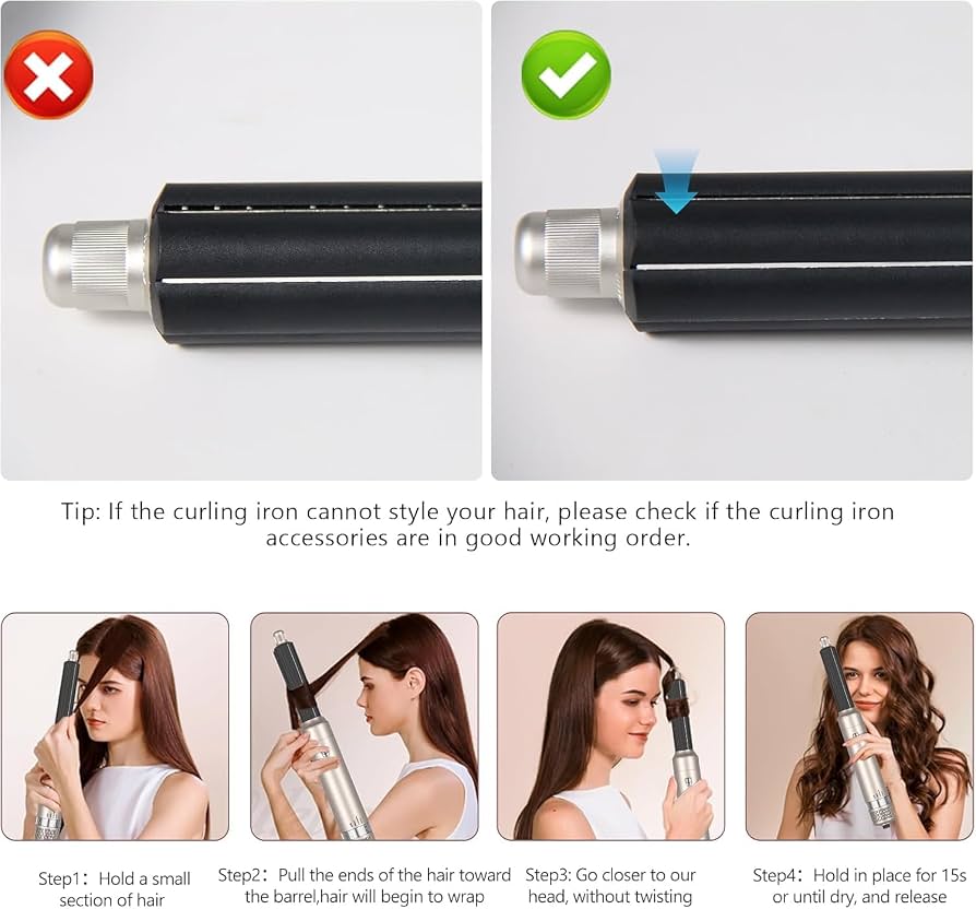 Escova secador de cabelo 5 em 1, Air Styler Set 1000 W, escova de ar quente multifunções, modelador de cabelo com ondulação 3 temperaturas, tecnologia Ion, escova alisadora para volume, lisa e seca